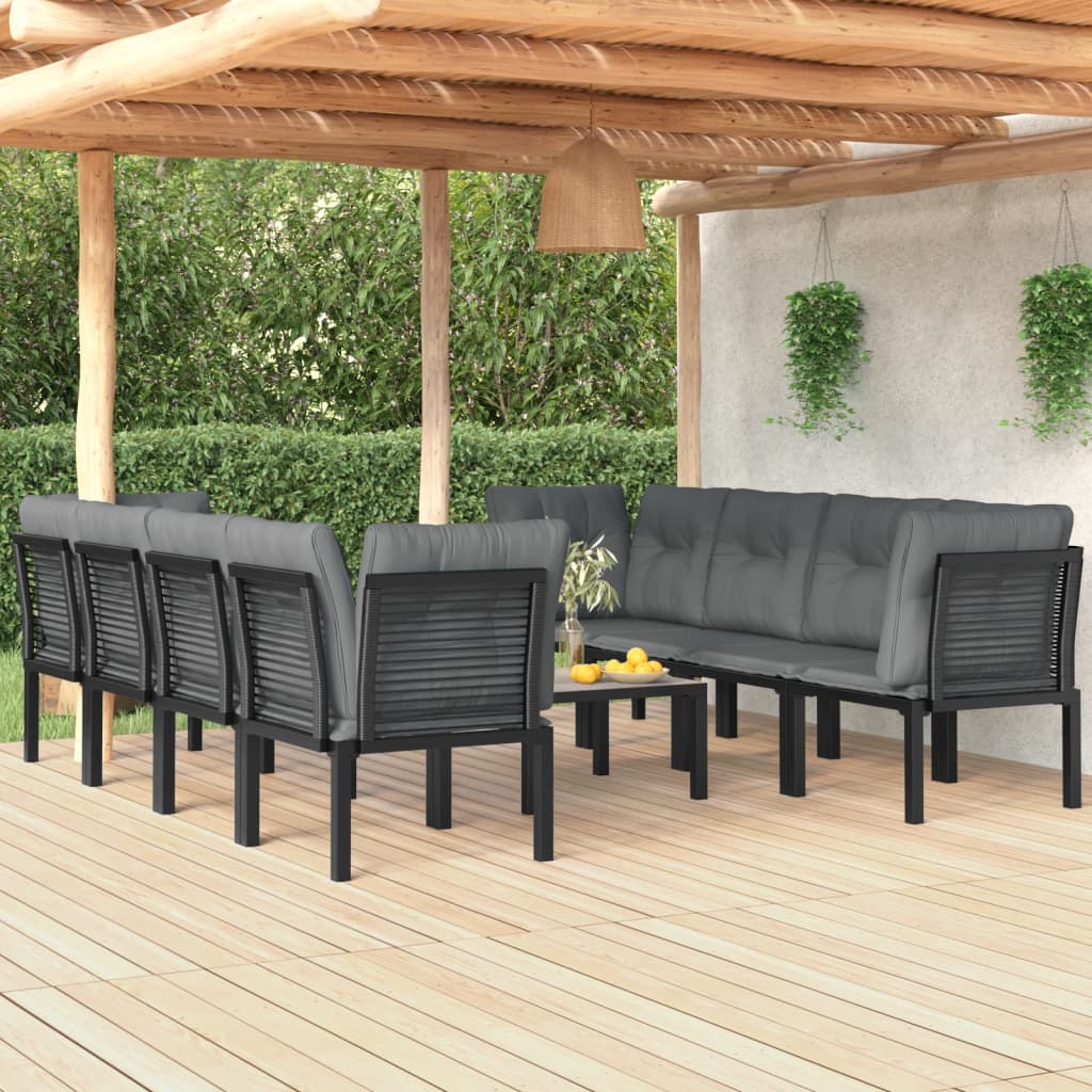 Lounge set for garden 9 parts polyrattan black and grey - ooo 3, ooo 4 - number 1.