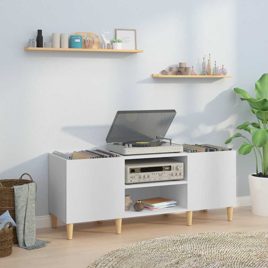 Vinylskab 121x38x48 cm konstrueret træ - hvid, 121 x 38 x 48 cm (b x d x h) - number 1.