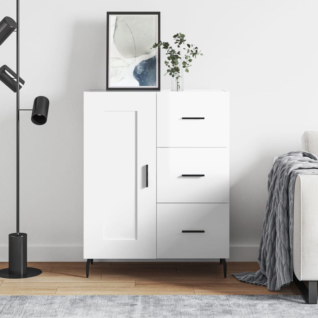 Sideboard 69.5x34x90 cm constructed wood - white high gloss, 1 - number 1.