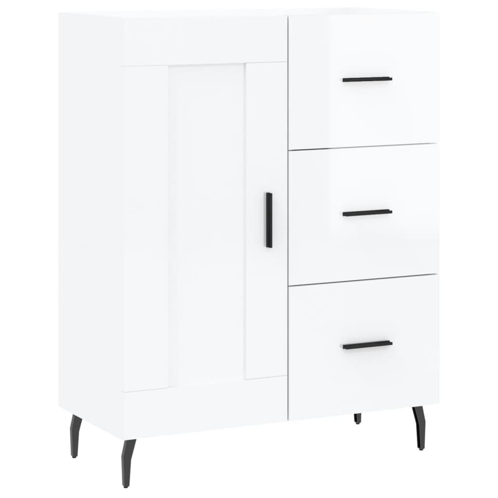 Sideboard 69.5x34x90 cm constructed wood - white high gloss, 1 - number 2.