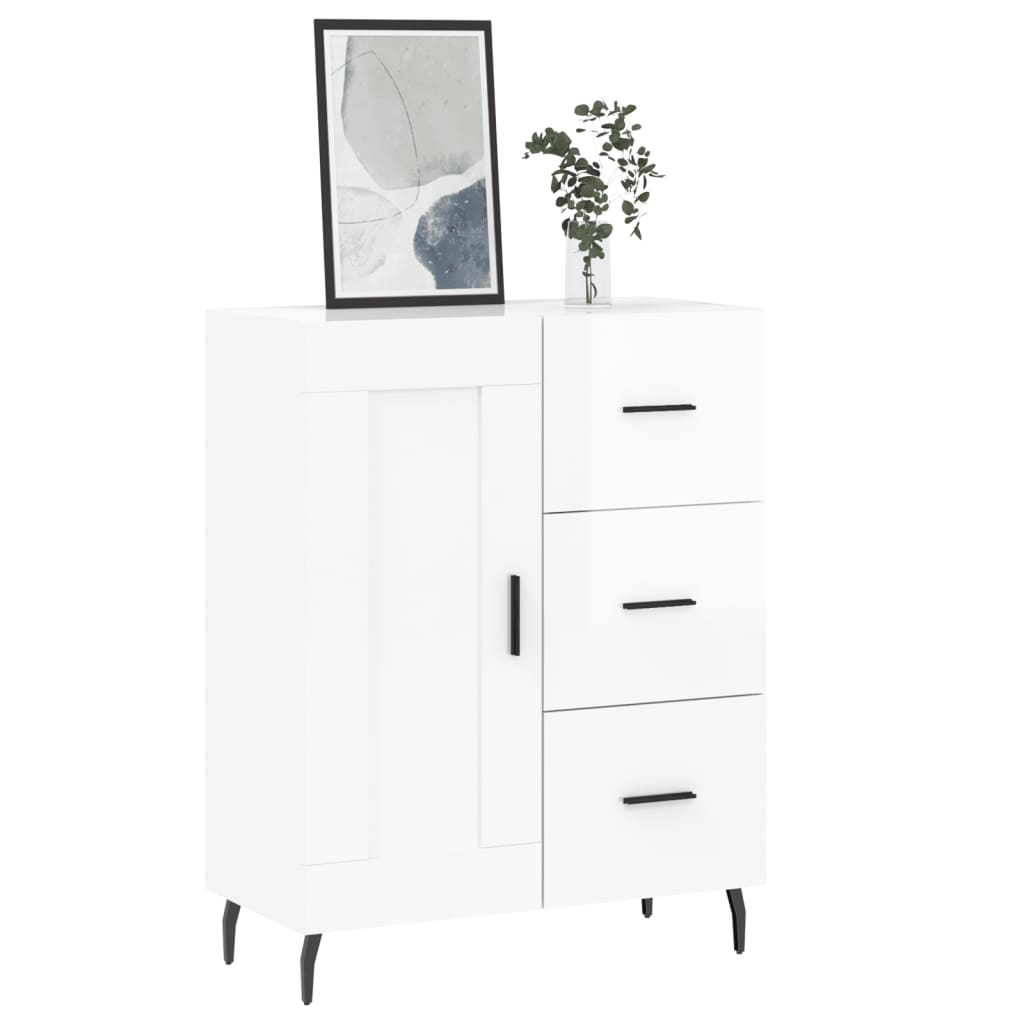 Sideboard 69.5x34x90 cm constructed wood - white high gloss, 1 - number 3.