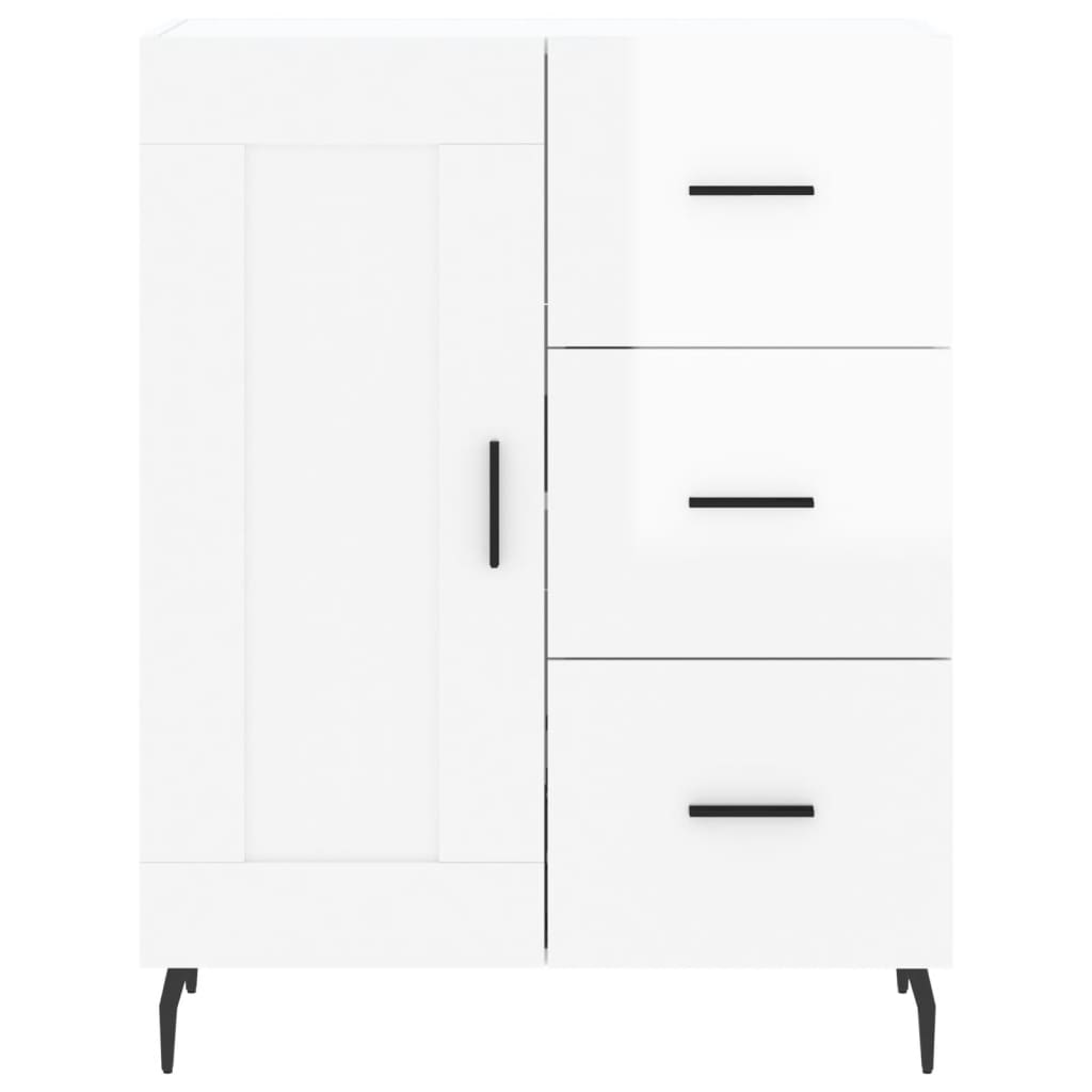Sideboard 69.5x34x90 cm constructed wood - white high gloss, 1 - number 5.