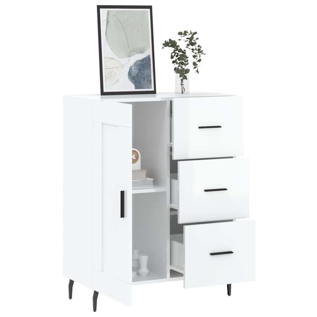 Sideboard 69.5x34x90 cm constructed wood - white high gloss, 1 - number 4.