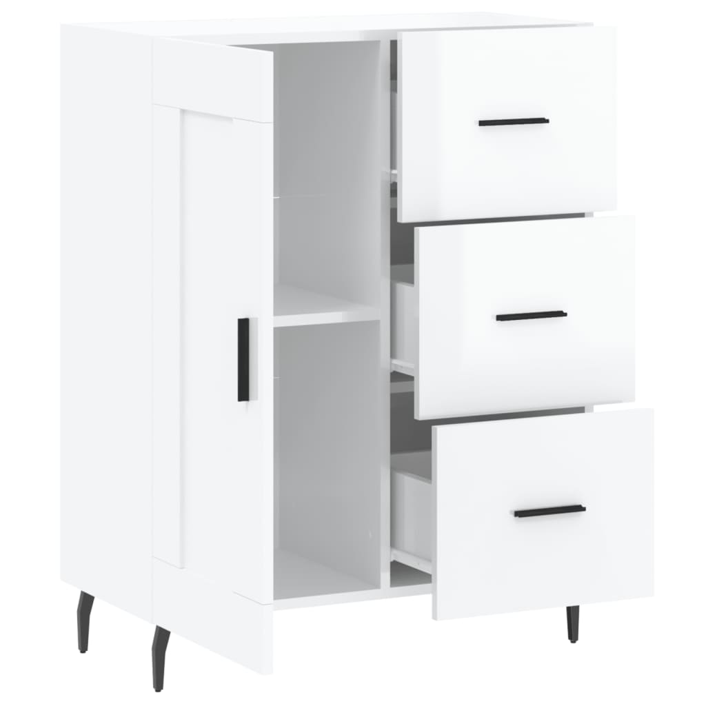 Sideboard 69.5x34x90 cm constructed wood - white high gloss, 1 - number 6.