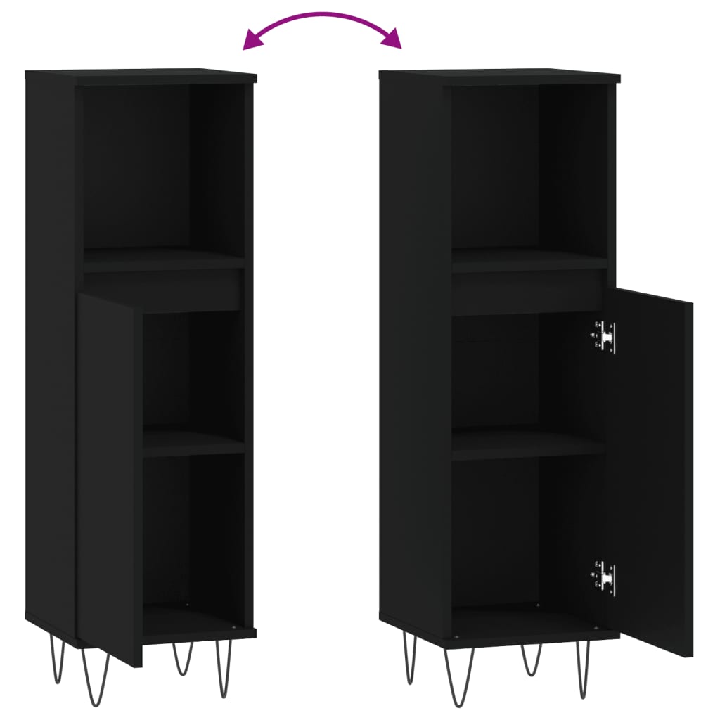 Szafka łazienkowa 30x30x100 cm drewno klejone - betonowo-szary, 1 - number 9.
