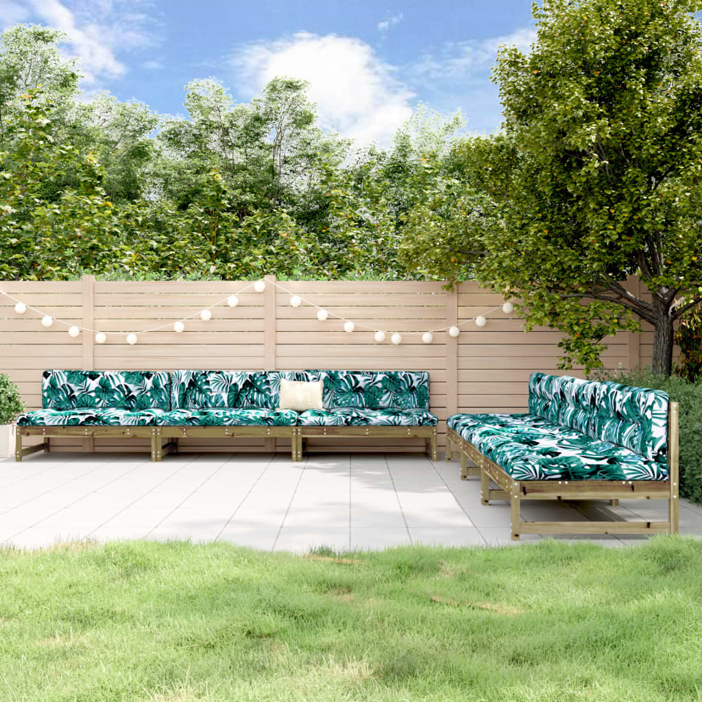 Loungesæt til haven dele imprægneret fyrretræ - mørkebrun, 6 - number 1.