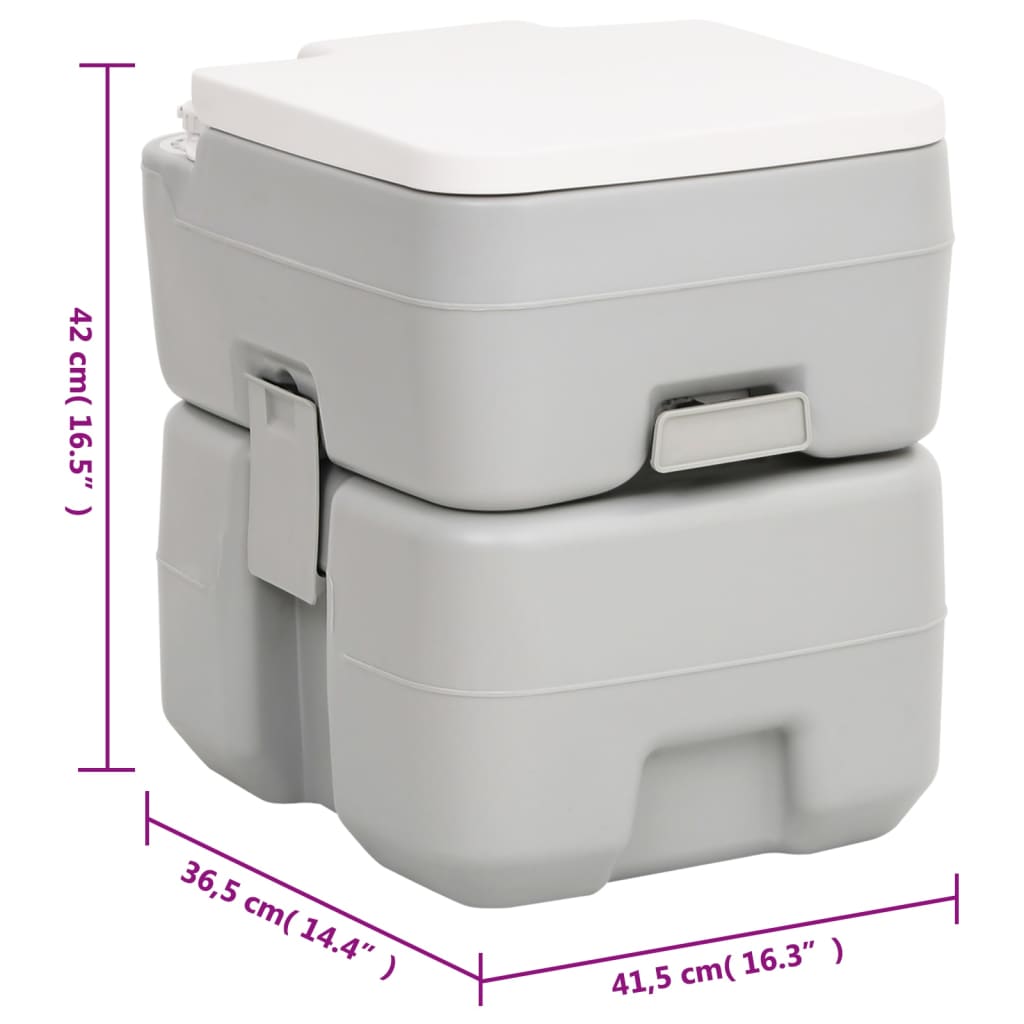 Transportabelt campingtoilet og vandbeholder - hvid, 106 x 37 x 29 cm + 41.5 x 36.5 x 42 cm - number 10.