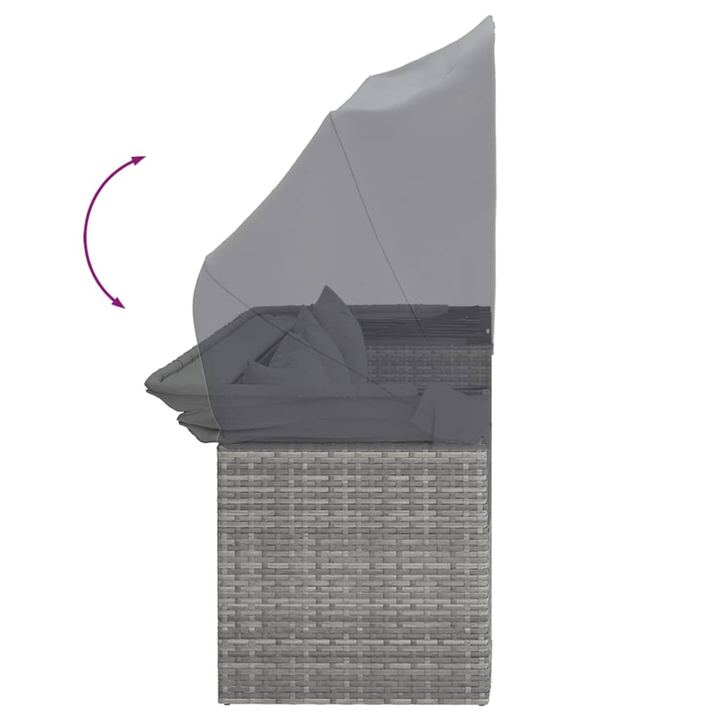 Vrtna garnitura 4 dijela sa jastucima poliratan siva - number 8.