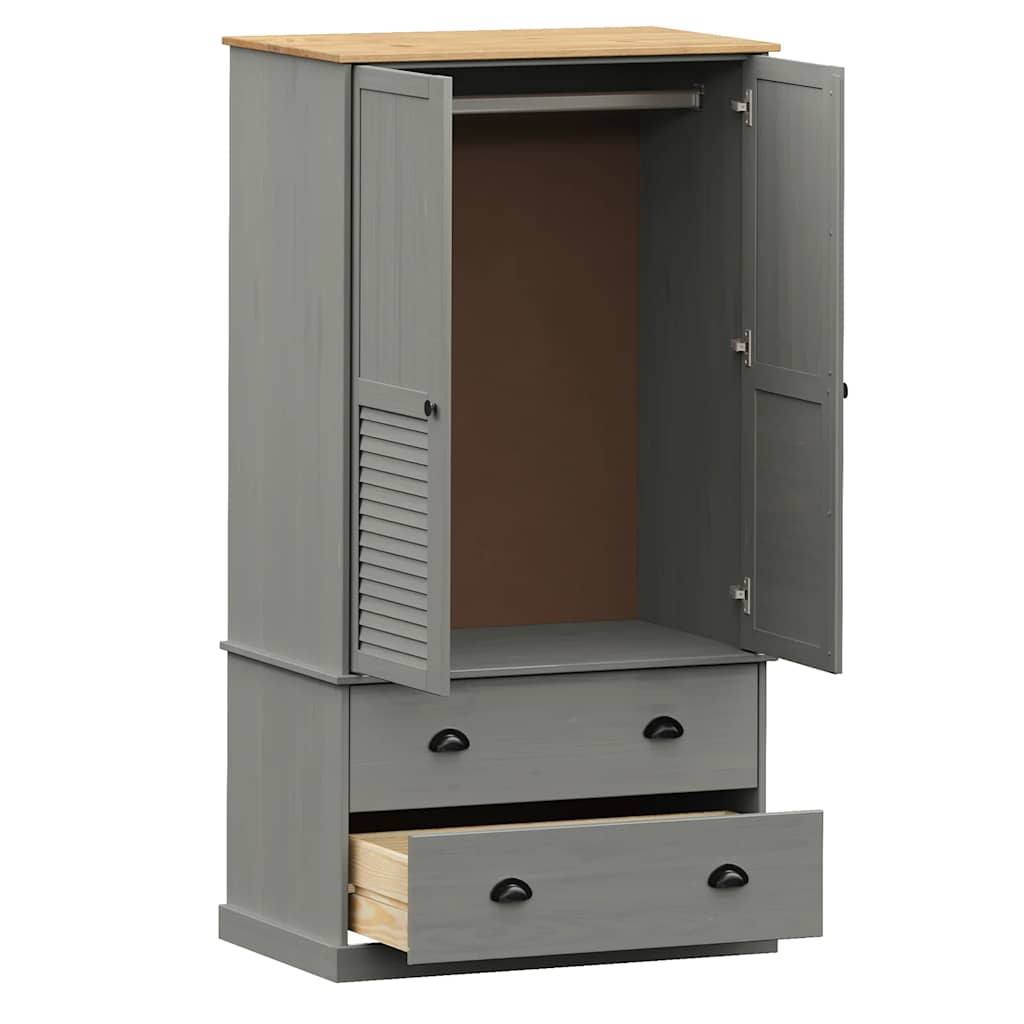 Garderobe vigo 90x55x170 cm čvrsti bora - sivi, 1, x - number 5.