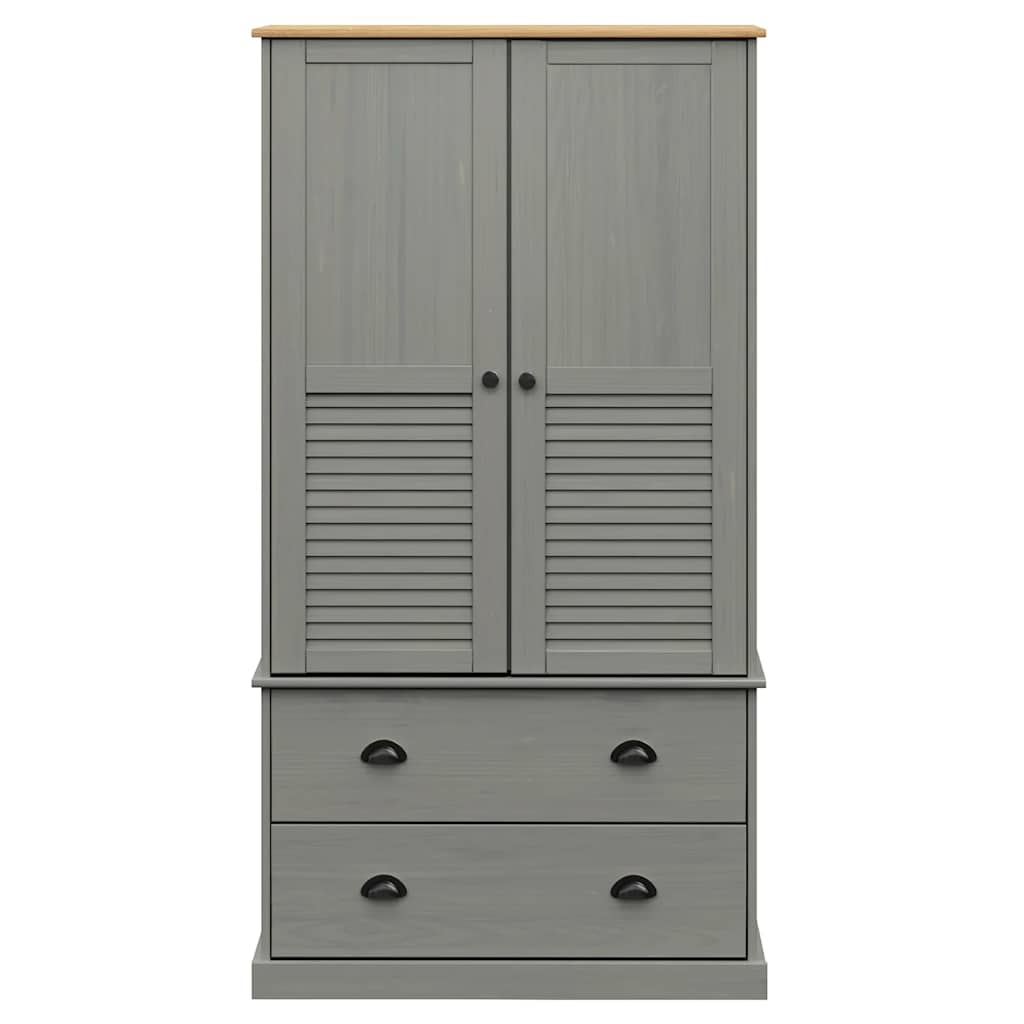 Garderobe vigo 90x55x170 cm čvrsti bora - sivi, 1, x - number 4.