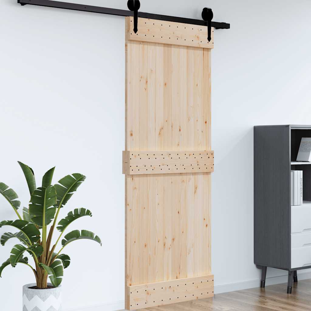 Dør narvik massivt fyrretræ - naturfarvet, 95 x 210 cm, 1, normal - number 4.