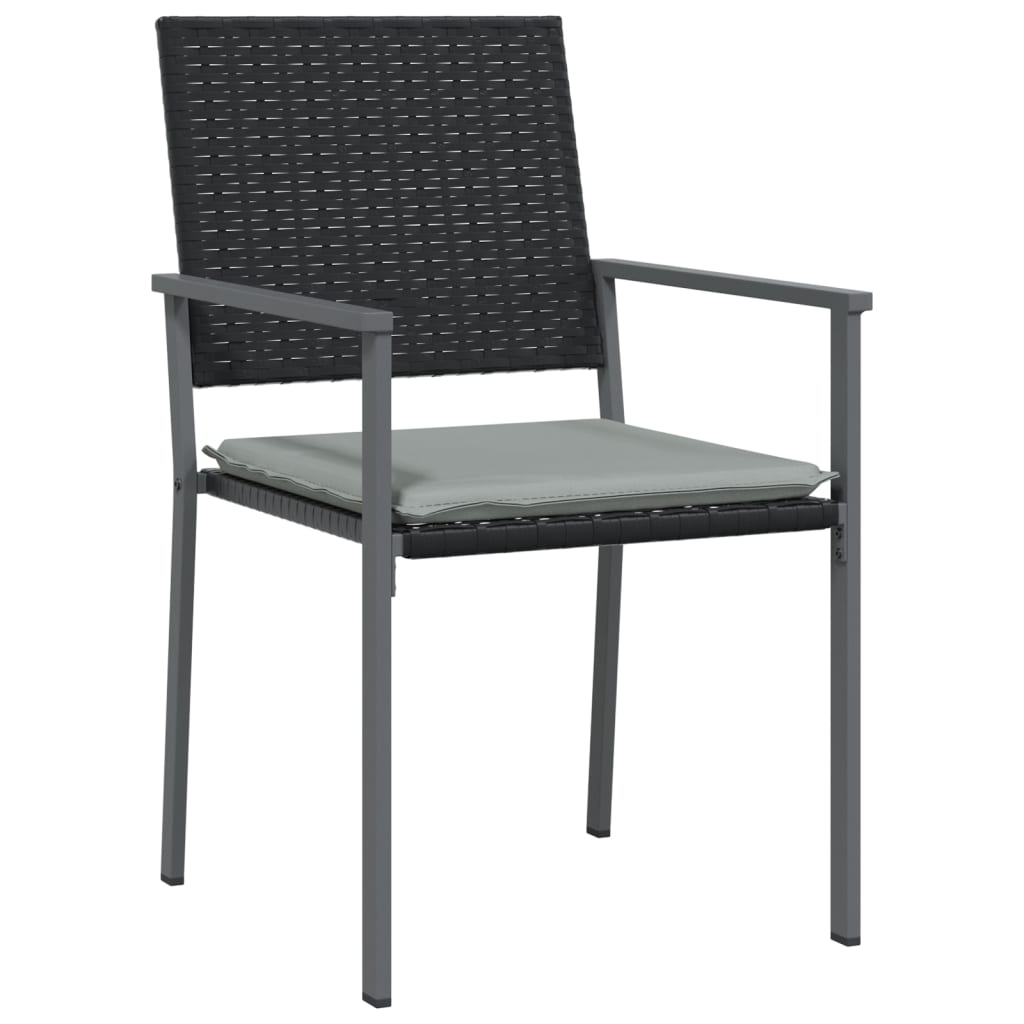 Sedie da giardino con pc cuscini. 54x62,5x89 cm polyrattan nero - 4, sì - number 3.