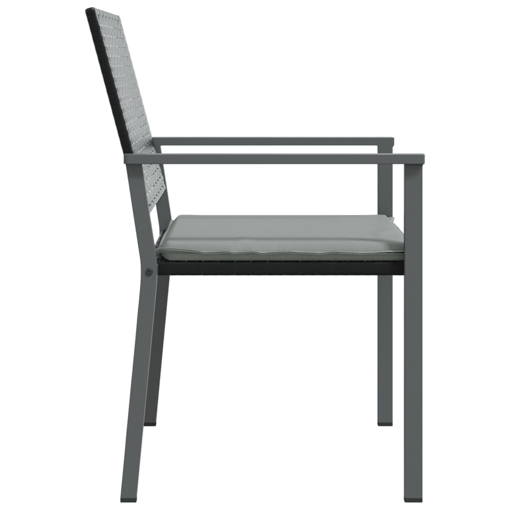 Sedie da giardino con pc cuscini. 54x62,5x89 cm polyrattan nero - 4, sì - number 5.