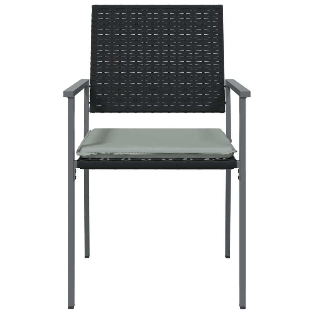 Sedie da giardino con pc cuscini. 54x62,5x89 cm polyrattan nero - 4, sì - number 4.