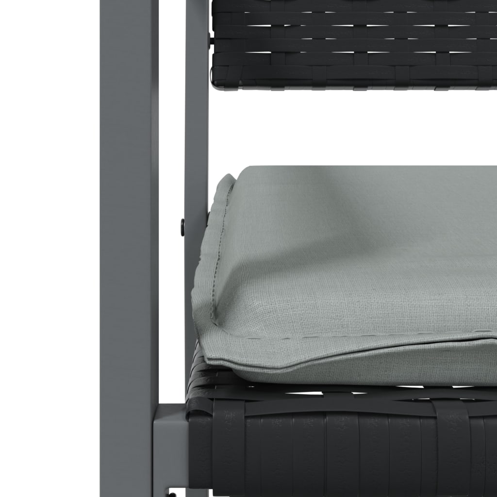 Sedie da giardino con pc cuscini. 54x62,5x89 cm polyrattan nero - 4, sì - number 7.