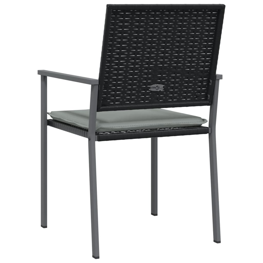 Sedie da giardino con pc cuscini. 54x62,5x89 cm polyrattan nero - 4, sì - number 6.