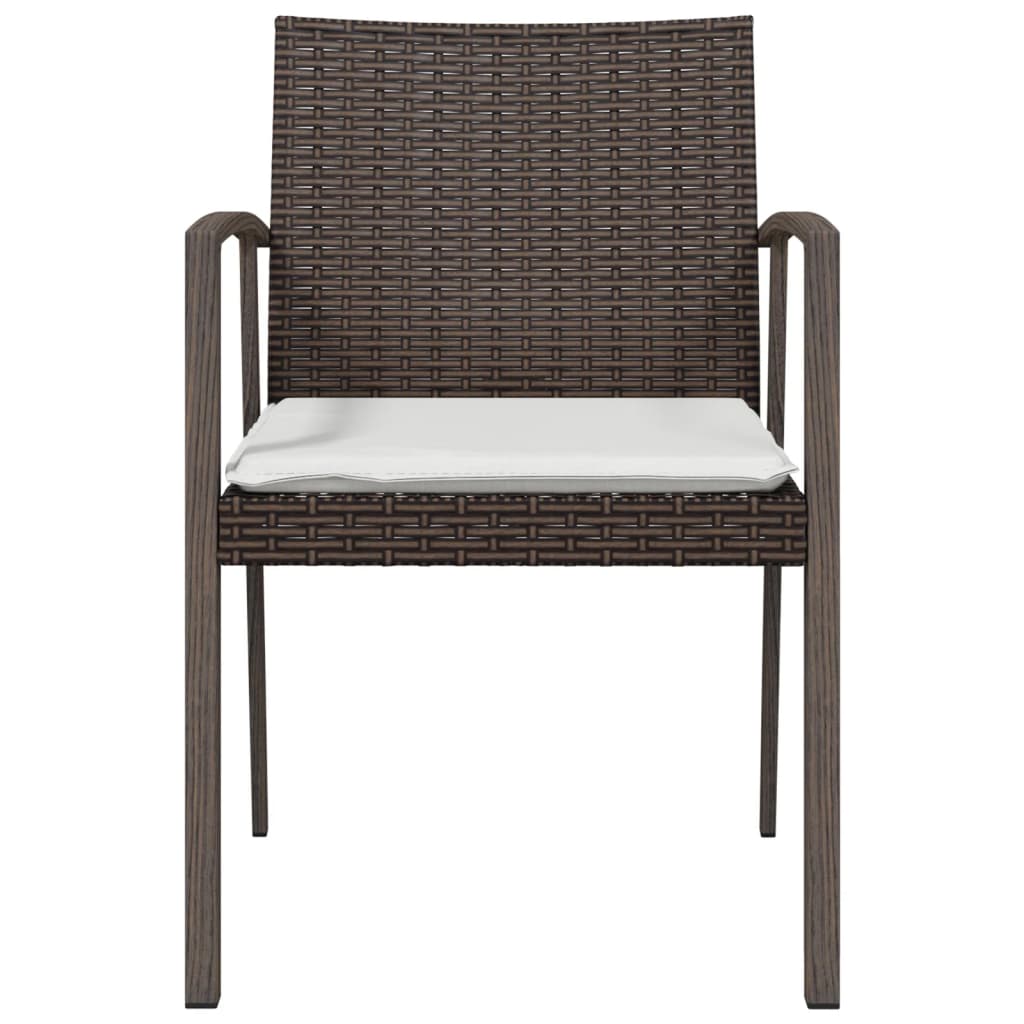 Havestole med hynder stk. 56,5x57x83 cm polyrattan - brun, 6 - number 4.