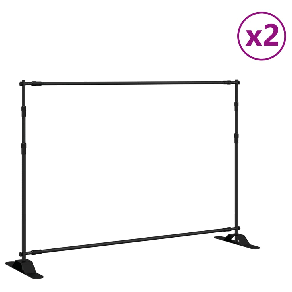 Supporto per sfondo fotografico 2 pz. 305x243 cm acciaio nero - number 2.