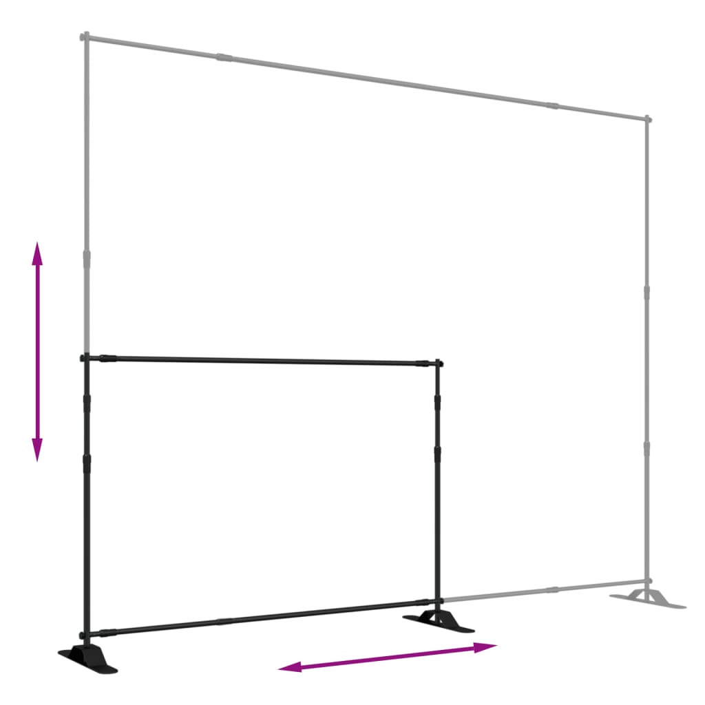 Supporto per sfondo fotografico 2 pz. 305x243 cm acciaio nero - number 7.