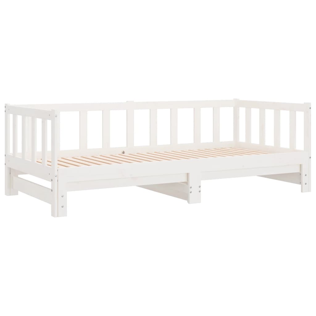 Daybed med uttrekk 2x(90x200) cm hel furuhvit - number 3.