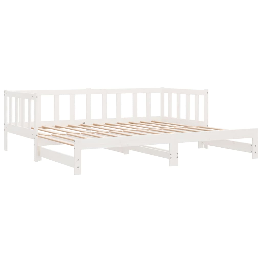 Daybed med uttrekk 2x(90x200) cm hel furuhvit - number 11.