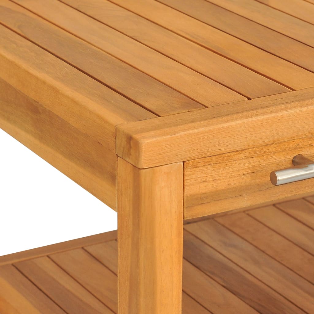 Badeværelsesmøbel med 2 hylder 74x45x75 cm massivt træ - number 6.