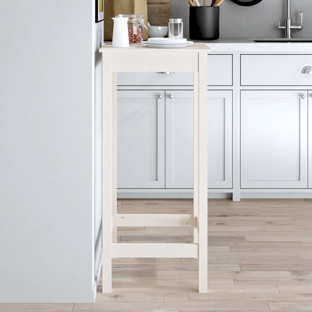 Barbord 50x50x110 cm massivt fyrretræ - hvid, 1, 50 cm - number 1.