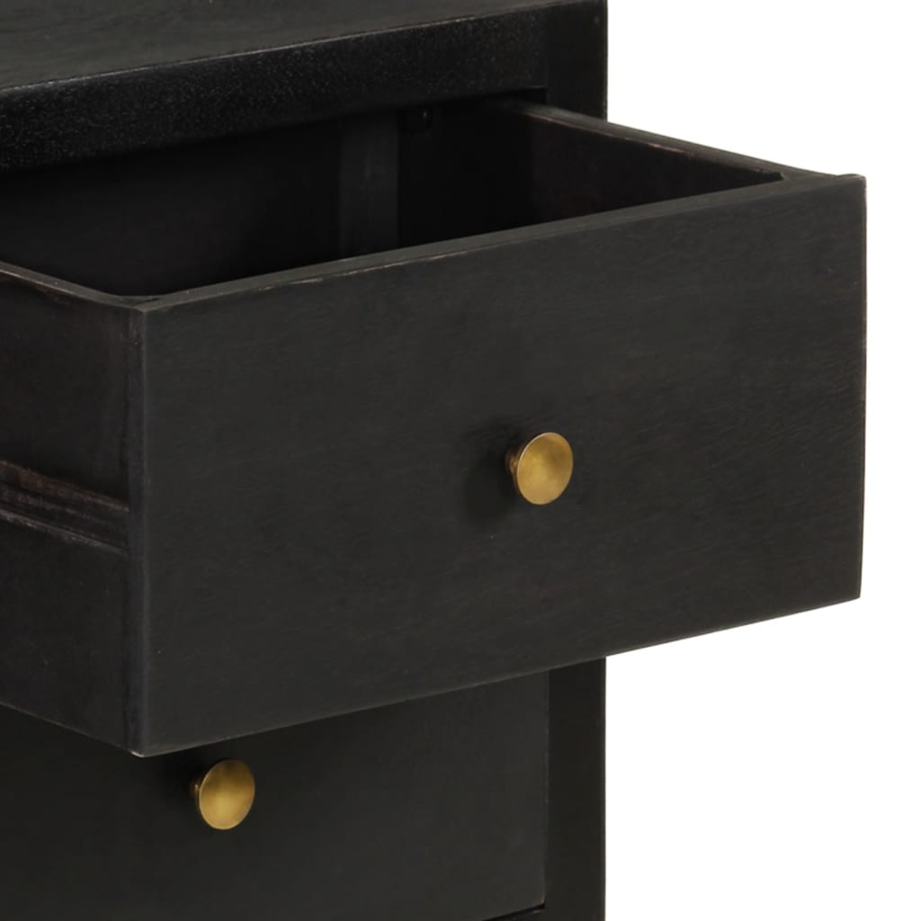 Komoda 110x30x75 cm masivno drvo mango crne i zlatne boje - number 8.