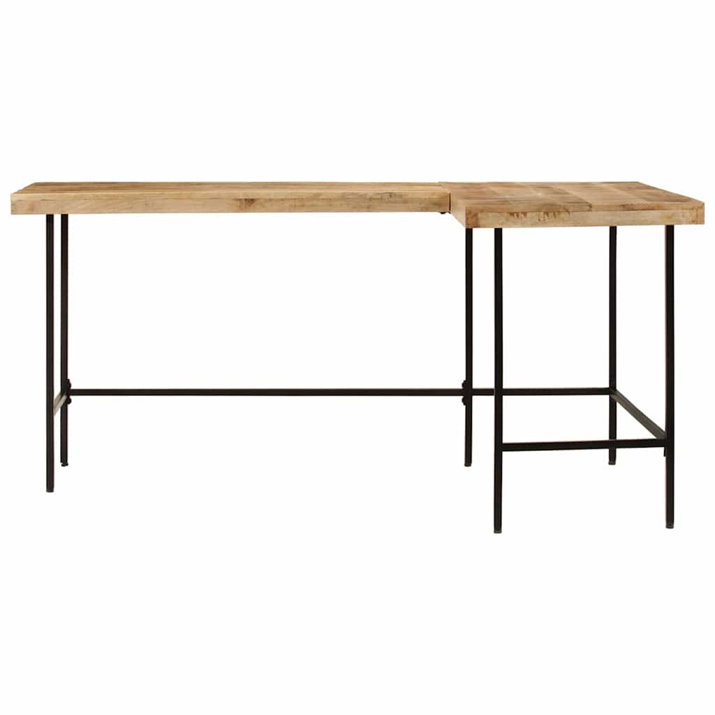 Skrivebord 165x110x77 cm heltre mangotre og jern - number 3.