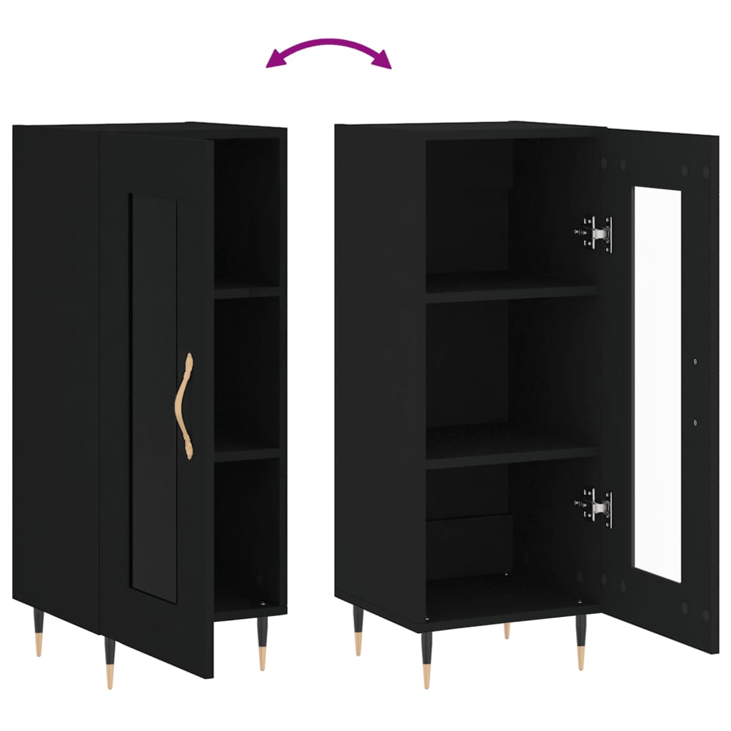 Skänk 34,5x34x90 cm konstruerat trä - svart, 1 - number 9.