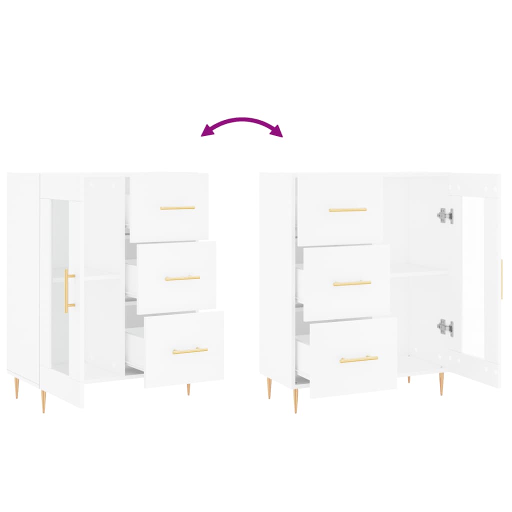 Skænk 69,5x34x90 cm konstrueret træ - hvid, 1 - number 9.