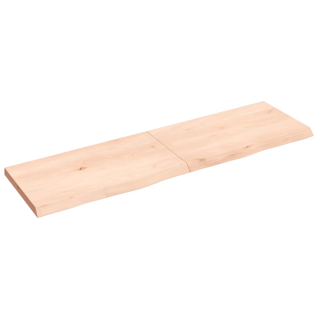 Bordplade 140x40x(2-4) cm ubehandlet massivt egetræ - naturfarvet, 140 x 40 x 4 cm, 1 - number 2.