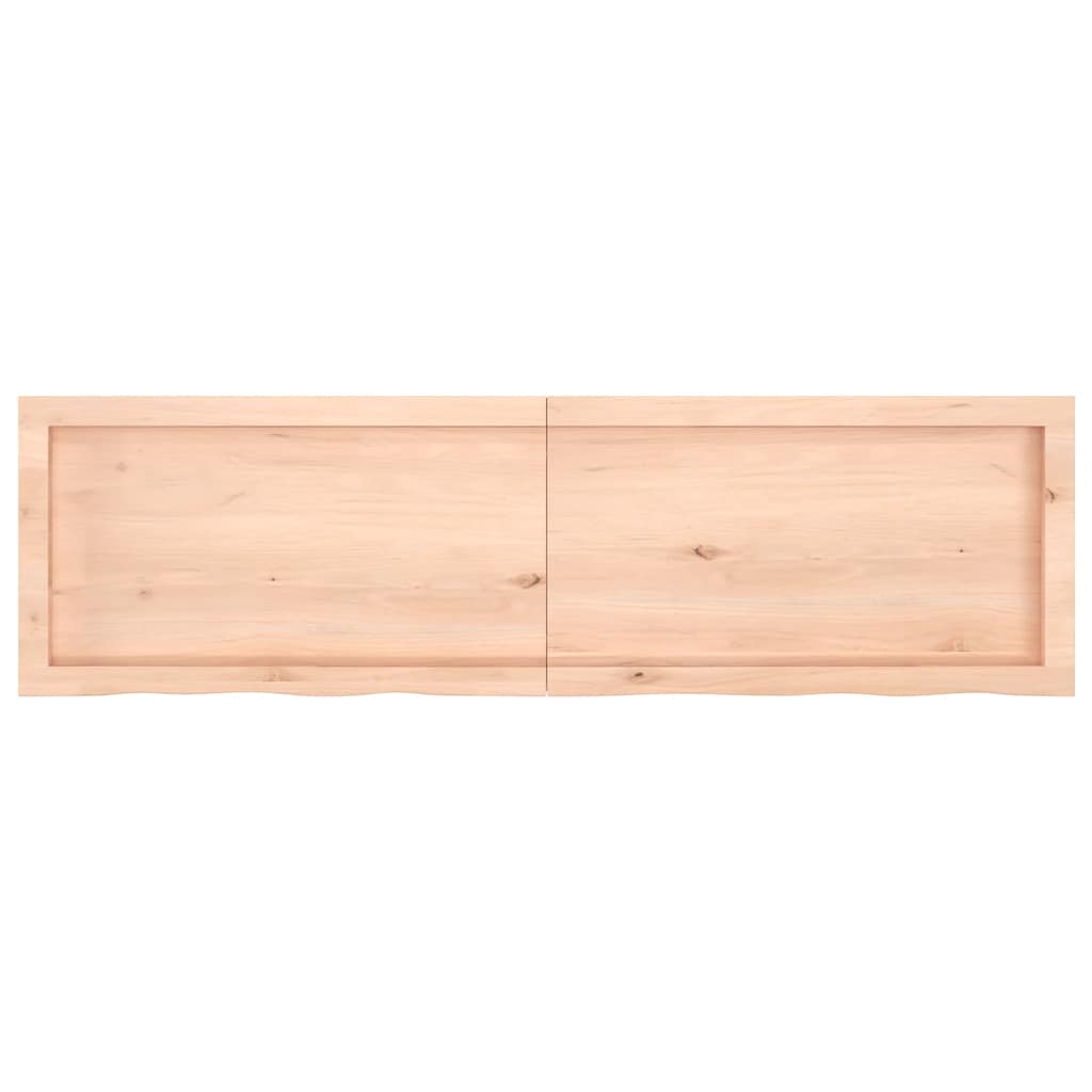 Bordplade 140x40x(2-4) cm ubehandlet massivt egetræ - naturfarvet, 140 x 40 x 4 cm, 1 - number 3.