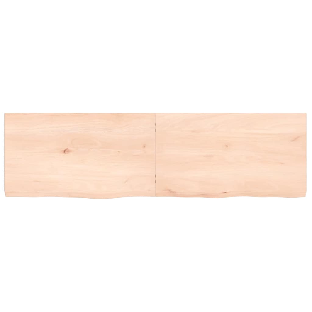 Bordplade 140x40x(2-4) cm ubehandlet massivt egetræ - naturfarvet, 140 x 40 x 4 cm, 1 - number 4.