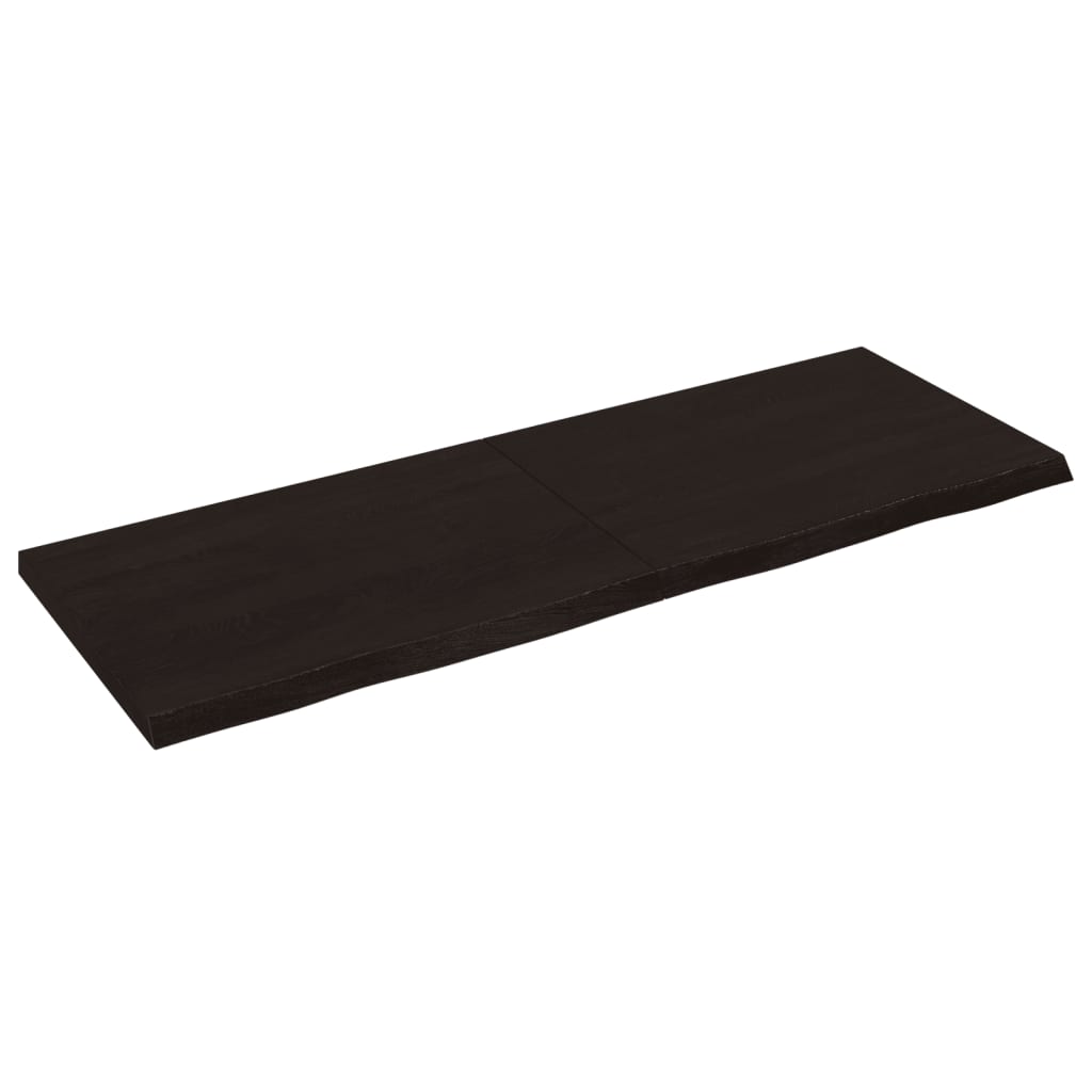 Bordplade til badeværelse 140x50x(2-4) cm massivt træ - mørkebrun, 140 x 50 x 4 cm - number 2.