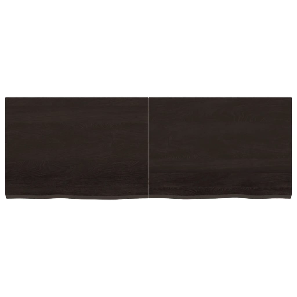 Bordplade til badeværelse 140x50x(2-4) cm massivt træ - mørkebrun, 140 x 50 x 4 cm - number 3.