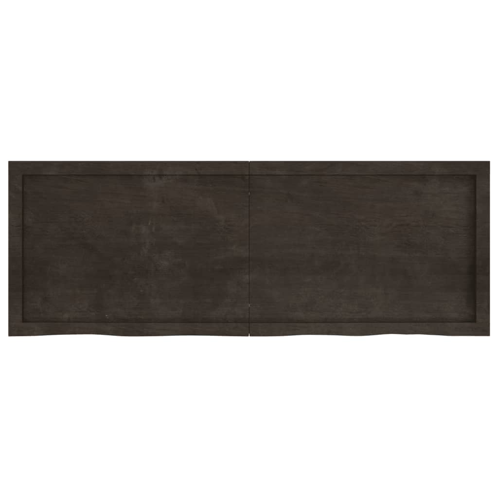 Bordplade til badeværelse 140x50x(2-4) cm massivt træ - mørkebrun, 140 x 50 x 4 cm - number 4.