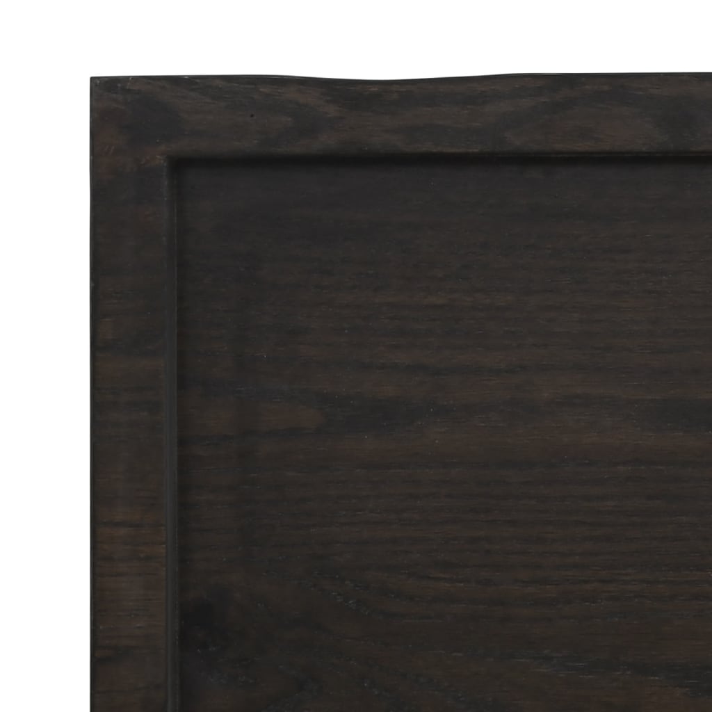 Bordplade til badeværelse 140x50x(2-4) cm massivt træ - mørkebrun, 140 x 50 x 4 cm - number 6.