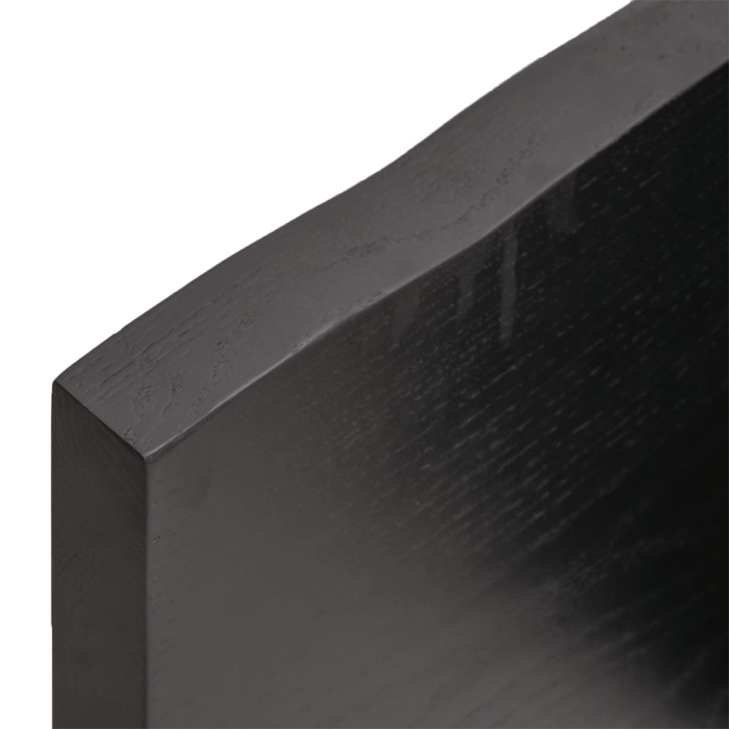 Bordplade til badeværelse 140x50x(2-4) cm massivt træ - mørkebrun, 140 x 50 x 4 cm - number 8.