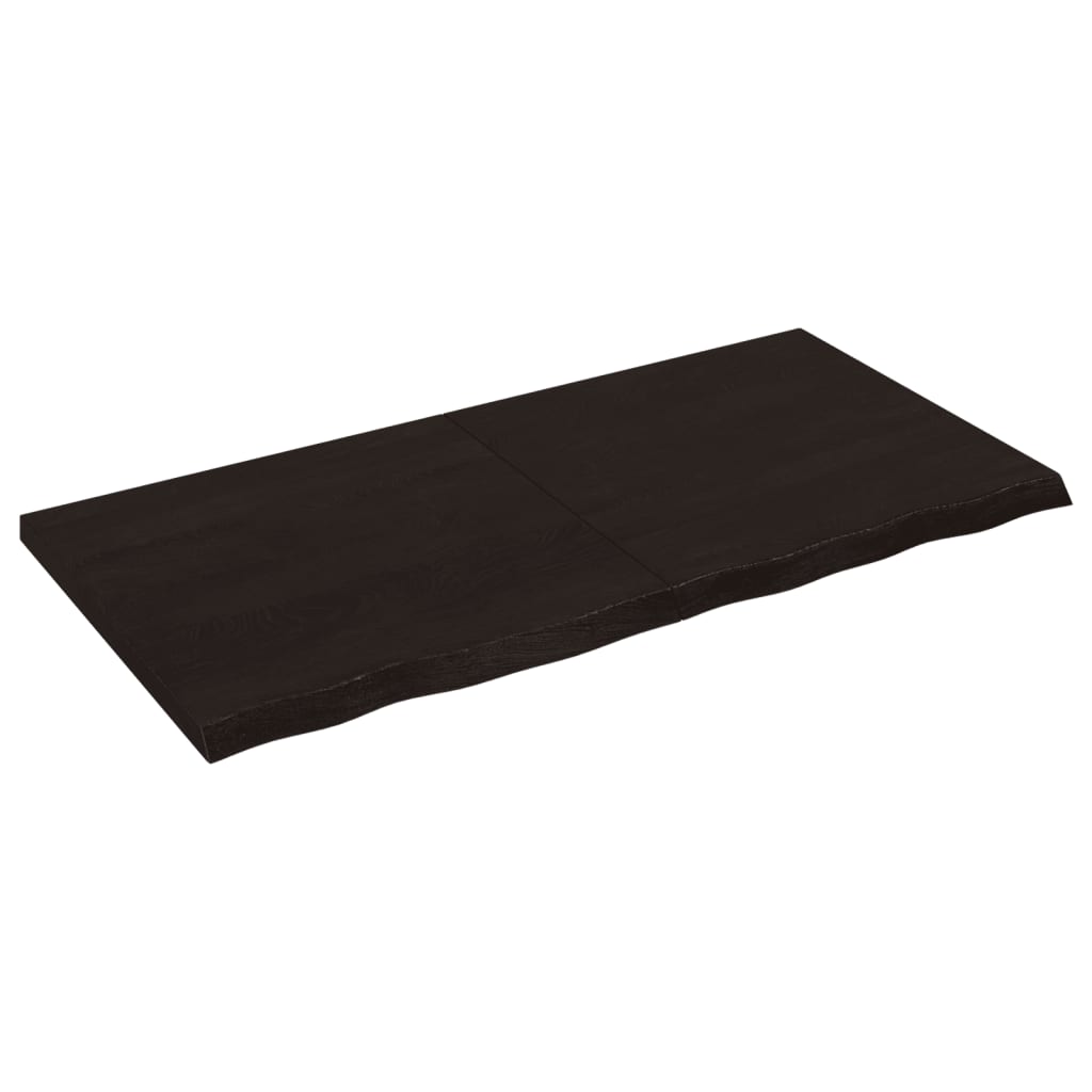 Bordplade til badeværelse 120x60x(2-4) cm massivt træ - mørkebrun, 120 x 60 x 4 cm - number 2.