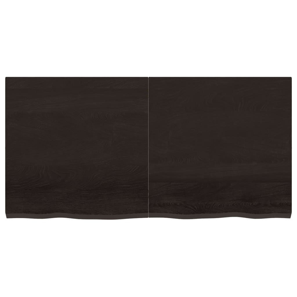 Bordplade til badeværelse 120x60x(2-4) cm massivt træ - mørkebrun, 120 x 60 x 4 cm - number 3.