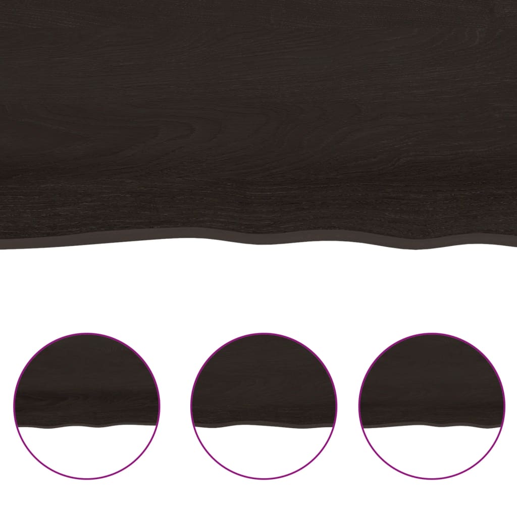 Bordplade til badeværelse 120x60x(2-4) cm massivt træ - mørkebrun, 120 x 60 x 4 cm - number 5.