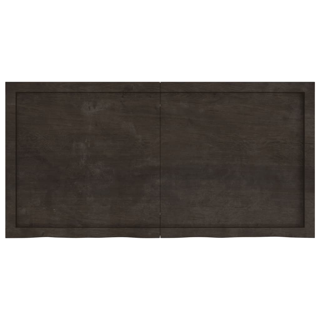 Bordplade til badeværelse 120x60x(2-4) cm massivt træ - mørkebrun, 120 x 60 x 4 cm - number 4.