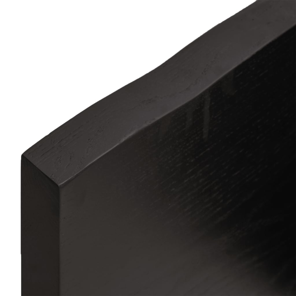 Bordplade til badeværelse 120x60x(2-4) cm massivt træ - mørkebrun, 120 x 60 x 4 cm - number 8.