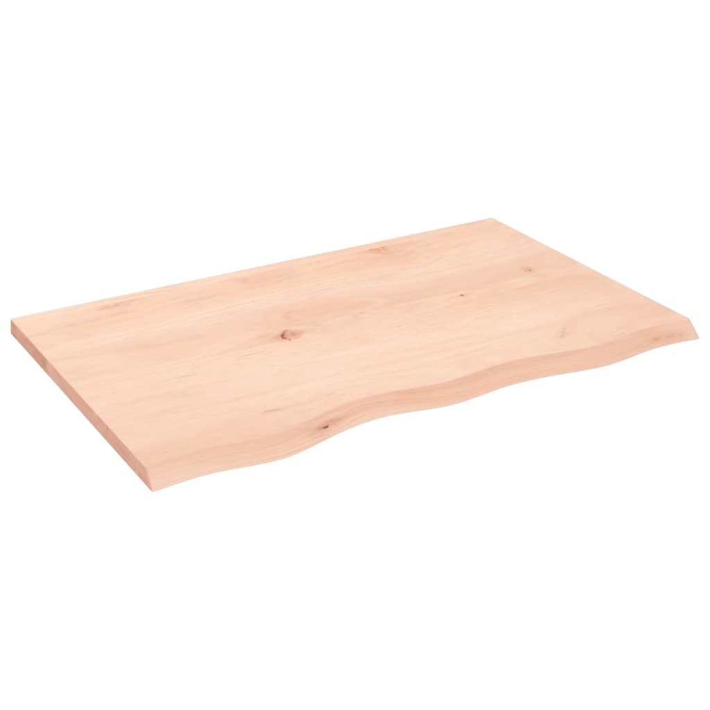 Bordplate ubehandlet massiv eik - naturlig farge, 80 x 50 x 2 cm, 1 - number 2.