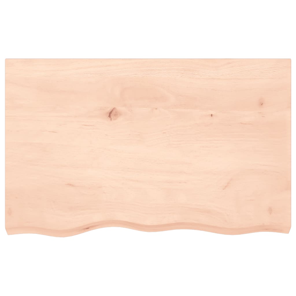Bordplate ubehandlet massiv eik - naturlig farge, 80 x 50 x 2 cm, 1 - number 3.