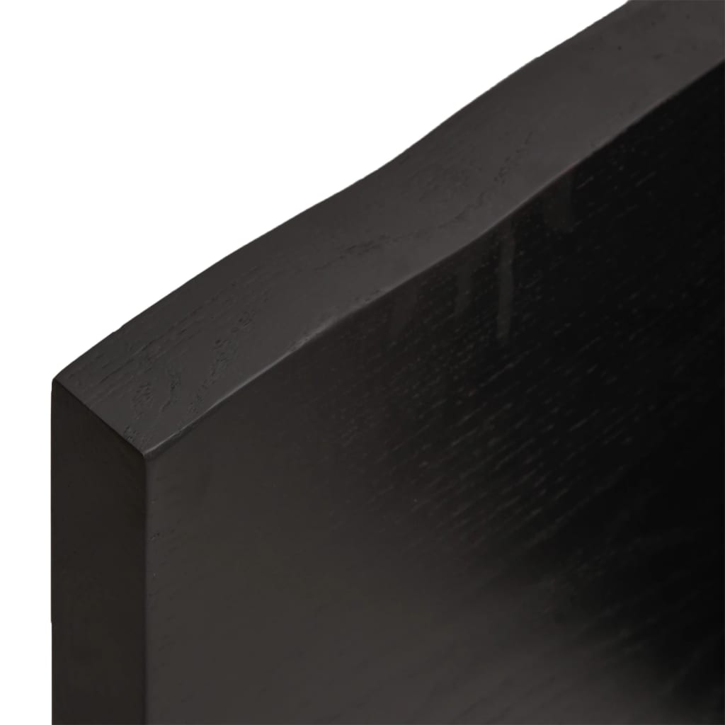 Bordplade til badeværelse 200x50x(2-4) cm massivt træ - mørkebrun, 200 x 50 x 4 cm - number 8.