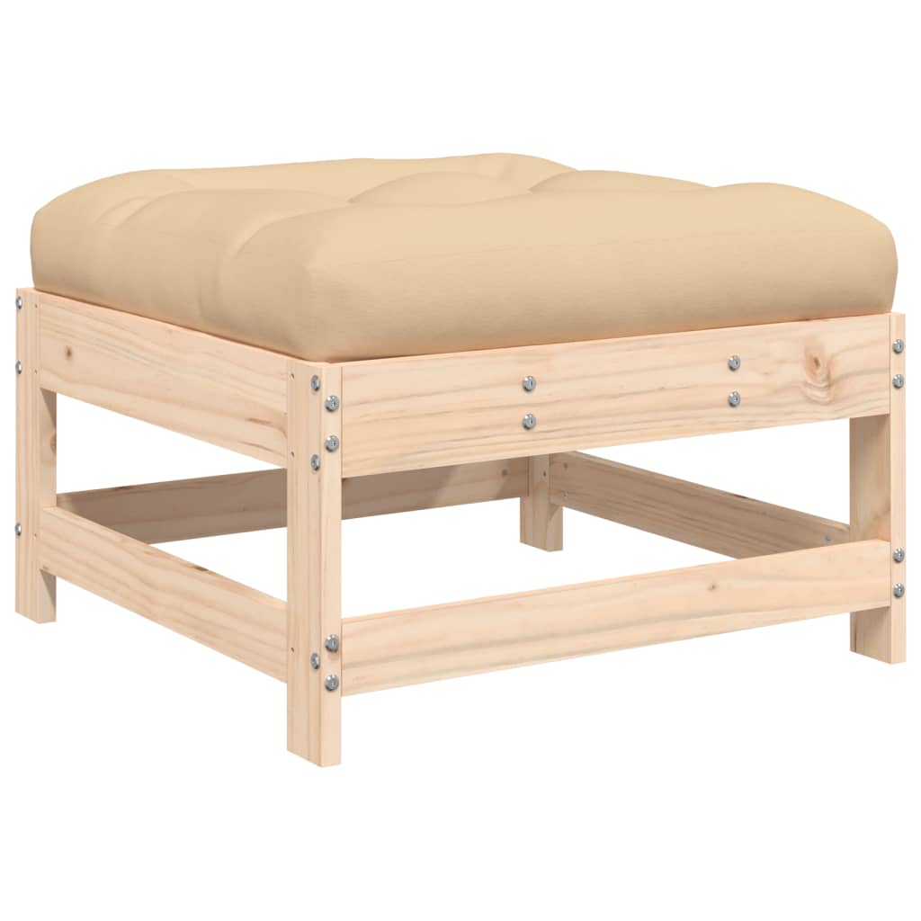 Loungesæt til haven dele med hynder massivt træ - fyrretræ naturlig, 5 - number 6.