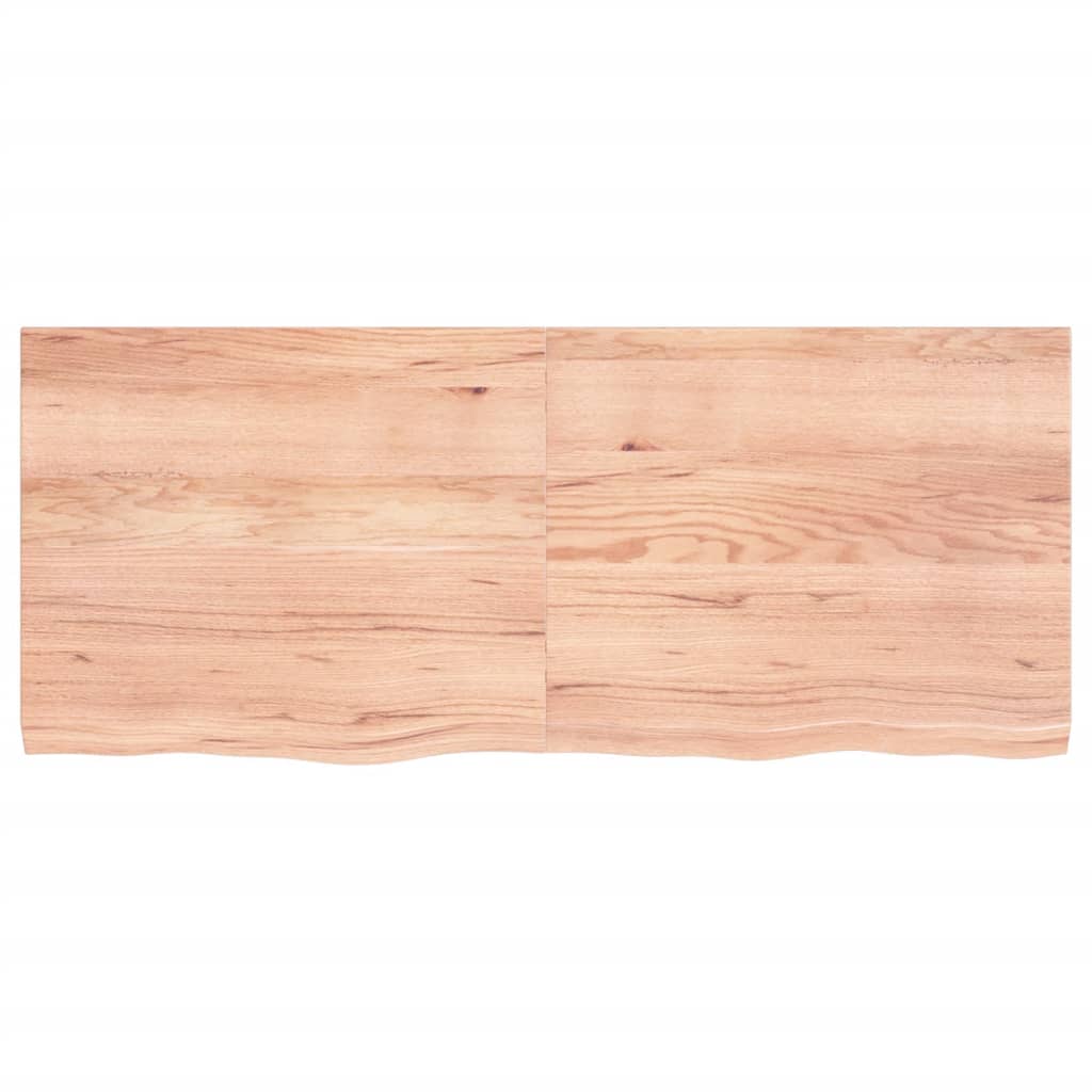 Bordplade til badeværelse 120x50x(2-4) cm massivt træ - lysebrun, 120 x 50 x 4 cm - number 3.