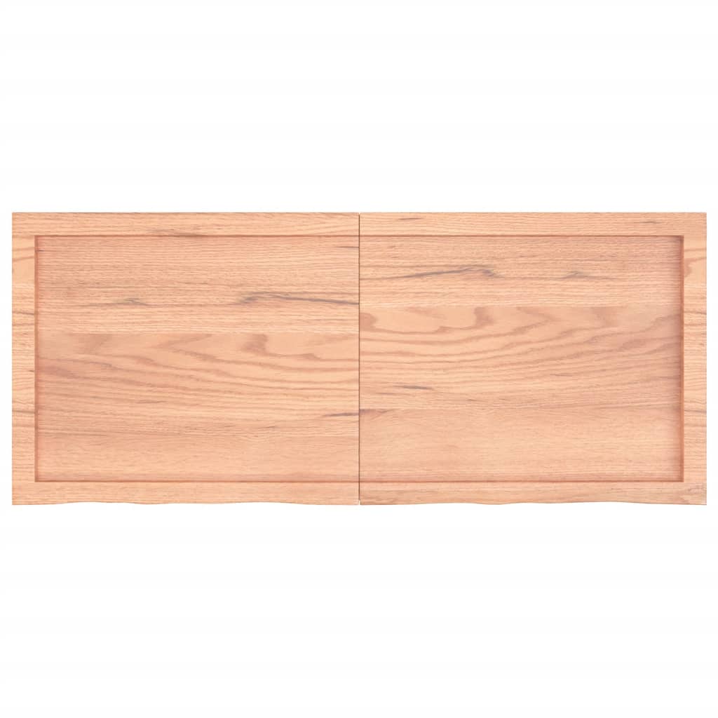 Bordplade til badeværelse 120x50x(2-4) cm massivt træ - lysebrun, 120 x 50 x 4 cm - number 4.